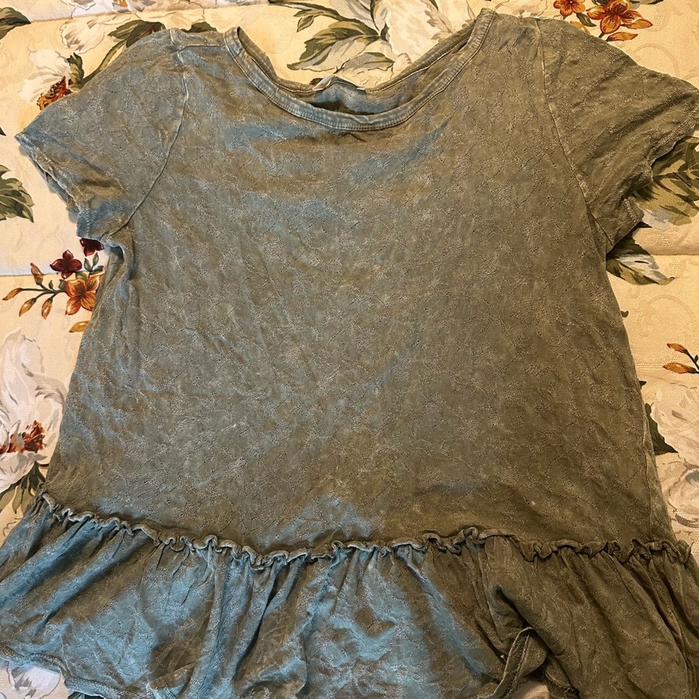 Altard State Green Peplum Top, Size Medium